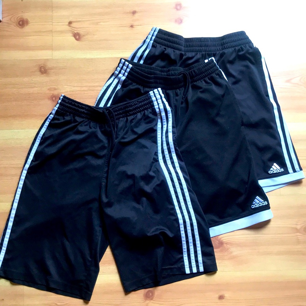 3pair bundle of Adidas boys athletic shorts size L